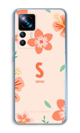 Tropical Pink Flowers Monogram