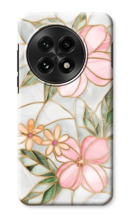 Orange stained glass flower