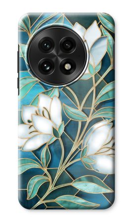 Blue stained glass flowers