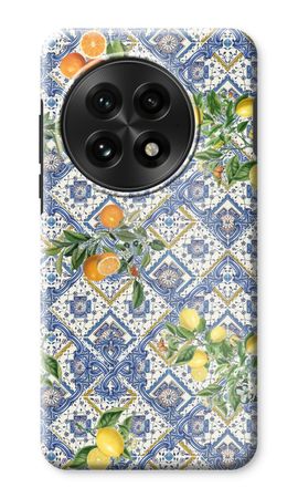 Blue tiles, lemons and oranges - small