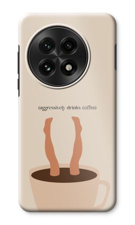 Aggressively drinks coffee