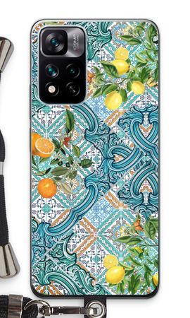 Blue tiles, lemons and oranges