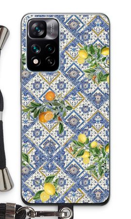 Blue tiles, lemons and oranges - small