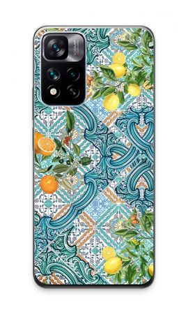 Blue tiles, lemons and oranges