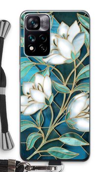 Blue stained glass flowers