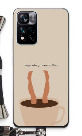 Aggressively drinks coffee