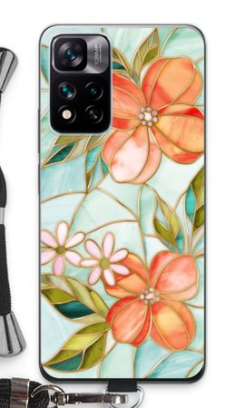 Fleur en vitrail orange