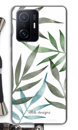 Tropical watercolor leaves