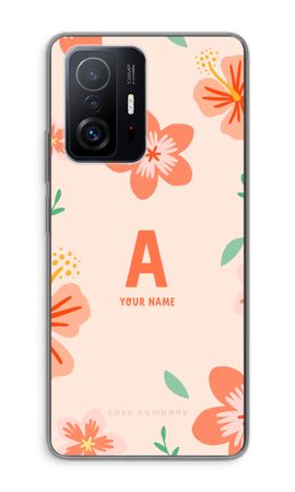 Tropical Pink Flowers Monogram
