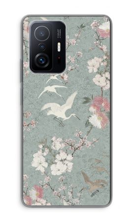 Japanese crane birds blossom