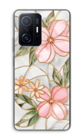 Orange stained glass flower