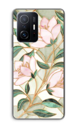 Orange stained glass flower