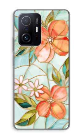 Orange stained glass flower