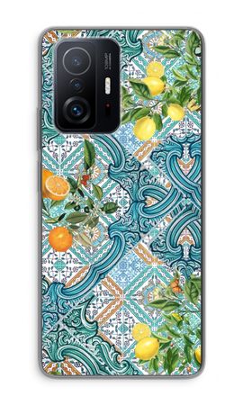 Blue tiles, lemons and oranges