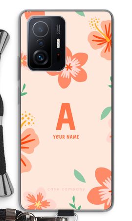 Tropical Pink Flowers Monogram