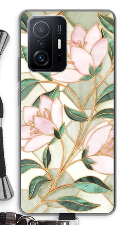 Orange stained glass flower