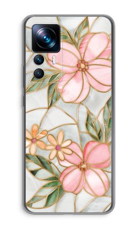 Orange stained glass flower