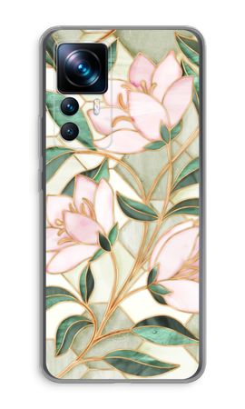 Orange stained glass flower