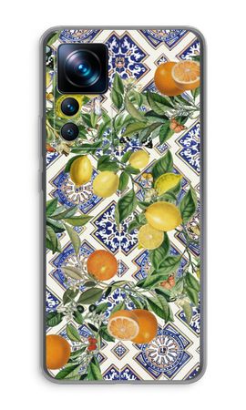 Blue tiles, lemons and oranges