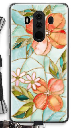 Orange stained glass flower