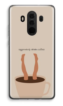 Aggressively drinks coffee