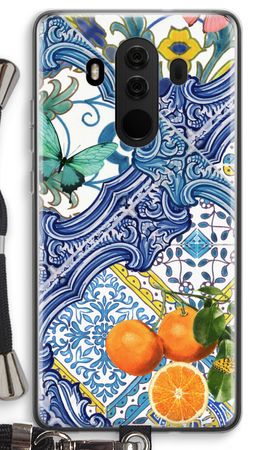 Blue tiles and oranges