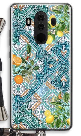 Blue tiles, lemons and oranges