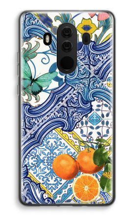 Blue tiles and oranges