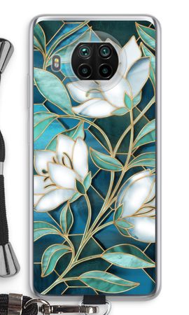 Blue stained glass flowers