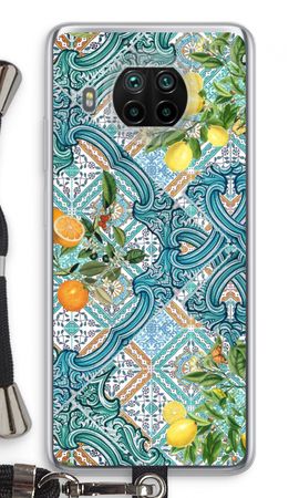 Blue tiles, lemons and oranges