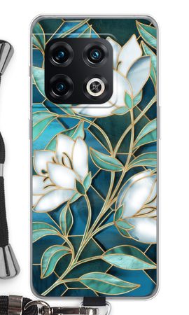 Blue stained glass flowers