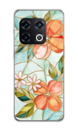 Orange stained glass flower