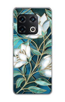 Blue stained glass flowers