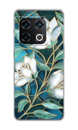 Blue stained glass flowers