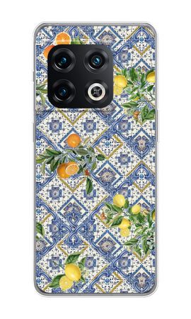 Blue tiles, lemons and oranges - small