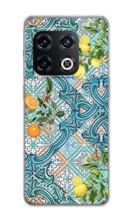 Blue tiles, lemons and oranges