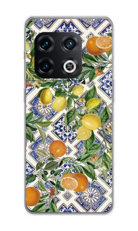 Blue tiles, lemons and oranges