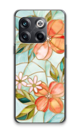 Orange stained glass flower