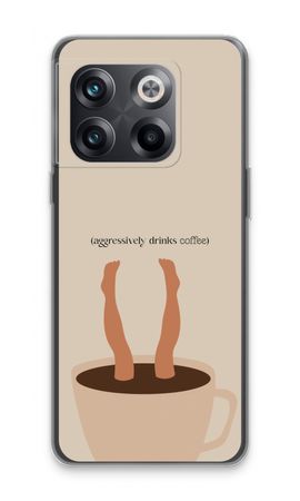 Aggressively drinks coffee