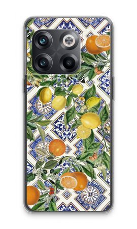Blue tiles, lemons and oranges