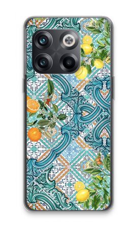 Blue tiles, lemons and oranges