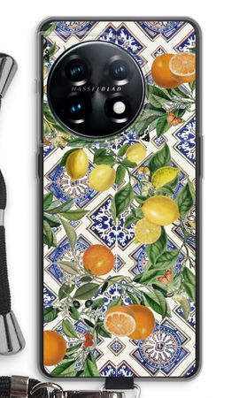 Blue tiles, lemons and oranges