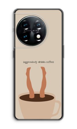 Aggressively drinks coffee