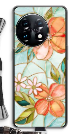 Orange stained glass flower