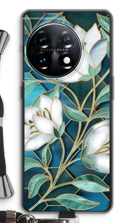 Blue stained glass flowers