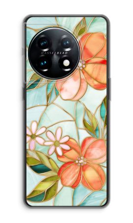 Orange stained glass flower