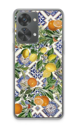 Blue tiles, lemons and oranges