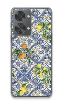 Blue tiles, lemons and oranges - small