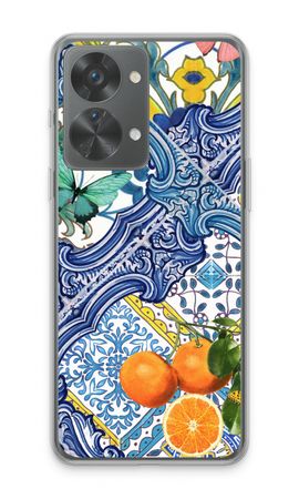 Blue tiles and oranges