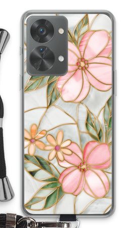 Orange stained glass flower